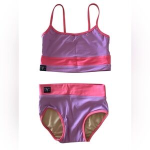 Pink and Purple Two-Piece Dance set
